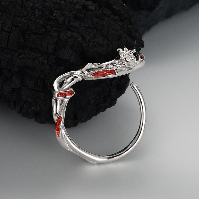 Bague en argent sterling avec rose pour femme