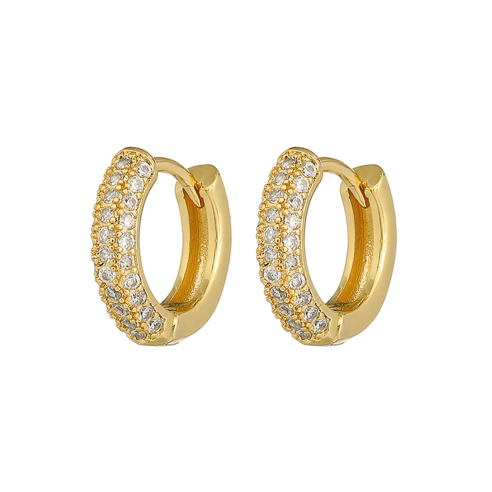 Boucles d'oreilles en or 18 carats plaqué cuivre à la mode, géométriques