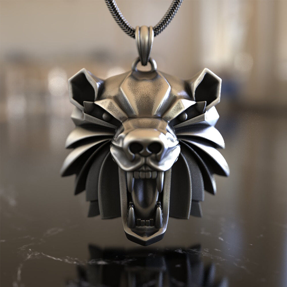 Nordic Viking Brown Bear Head Pendant Necklace