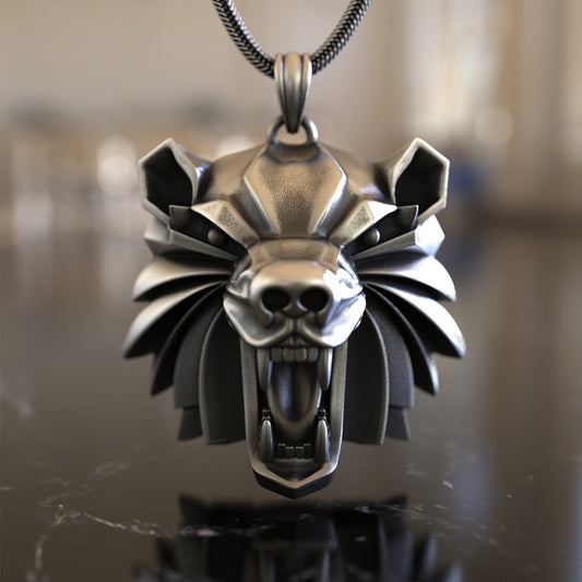 Nordic Viking Brown Bear Head Pendant Necklace