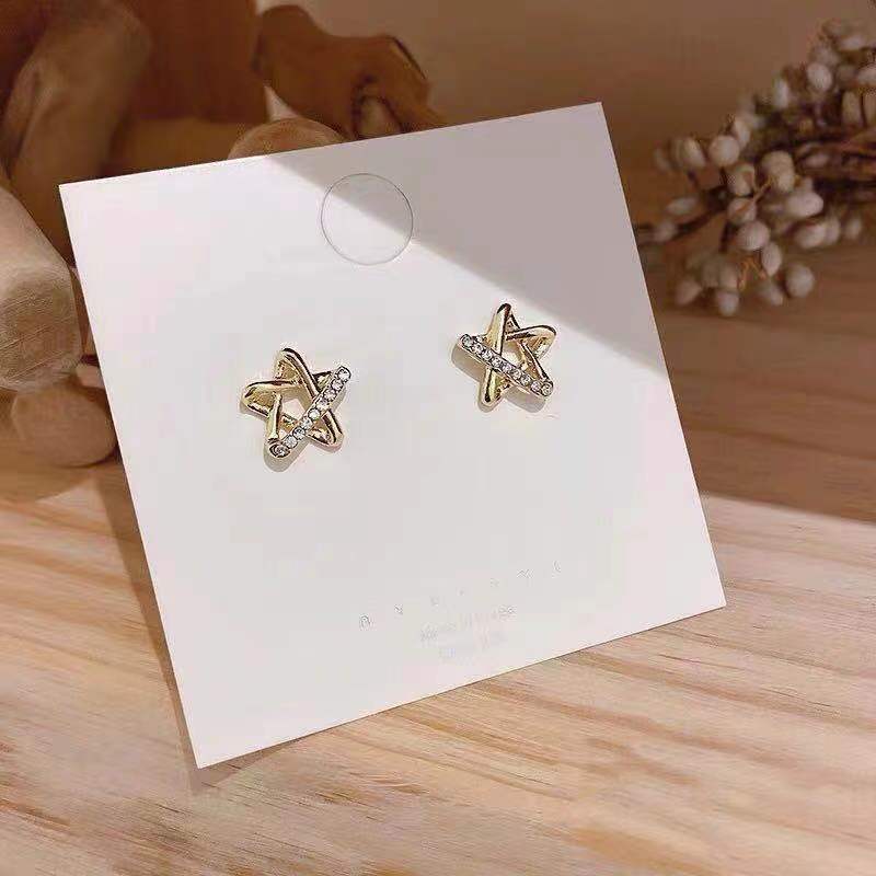 Petites boucles d'oreilles coréennes exquises, style froid
