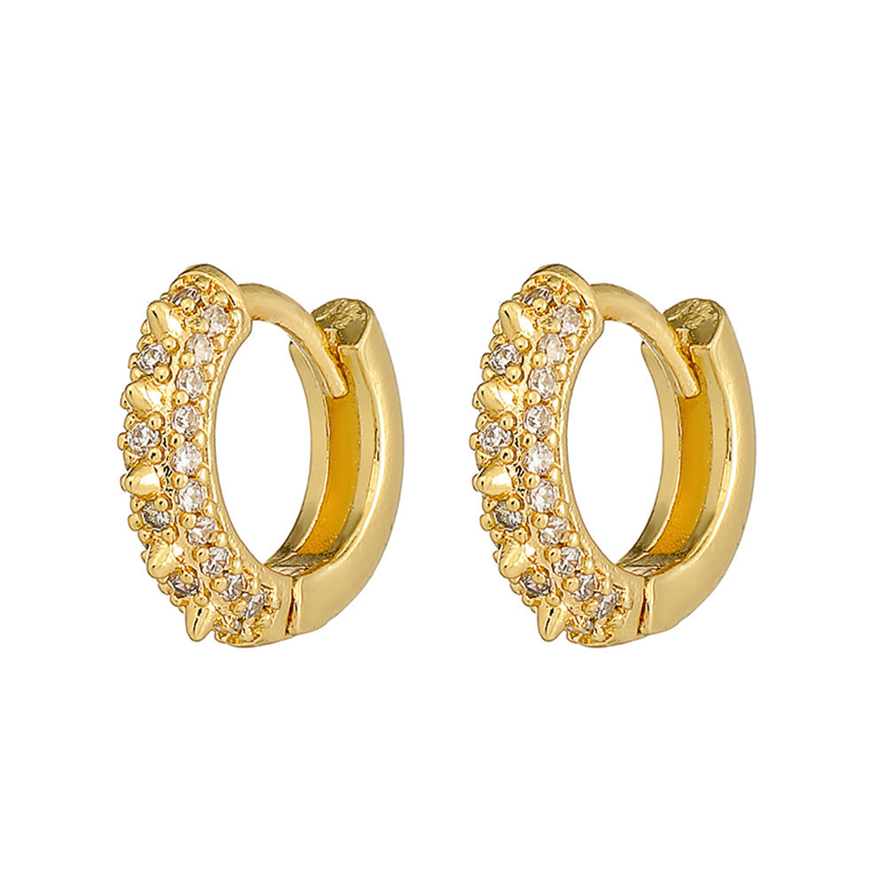Boucles d'oreilles en or 18 carats plaqué cuivre à la mode, géométriques