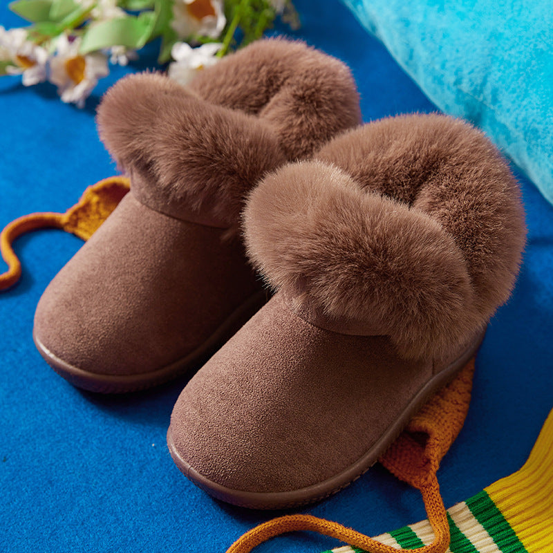 Girls' Snow Boots Children's Non-slip Soft Bottom Cotton Shoes