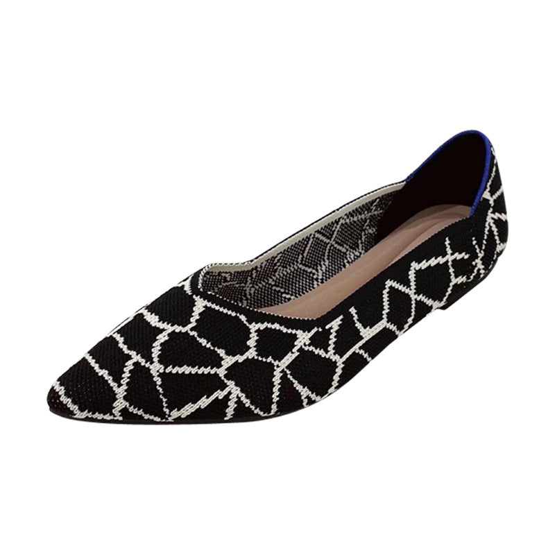 Chaussures tressées à bouche peu profonde pour femmes, escarpins pointus à fond plat