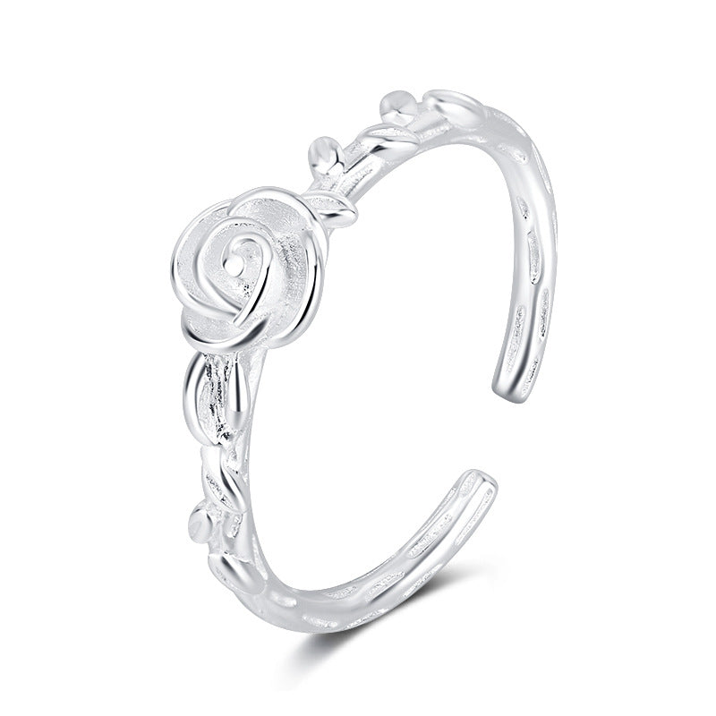 Bague d'index de fleur féminine à la mode
