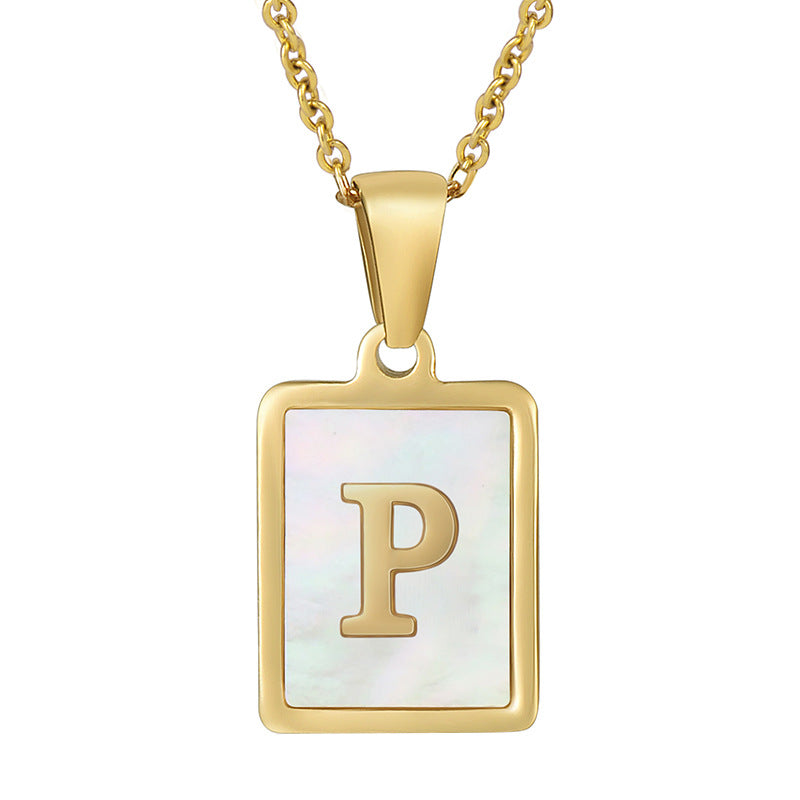Women's Fashionable Stainless Steel Shell Letter Necklace