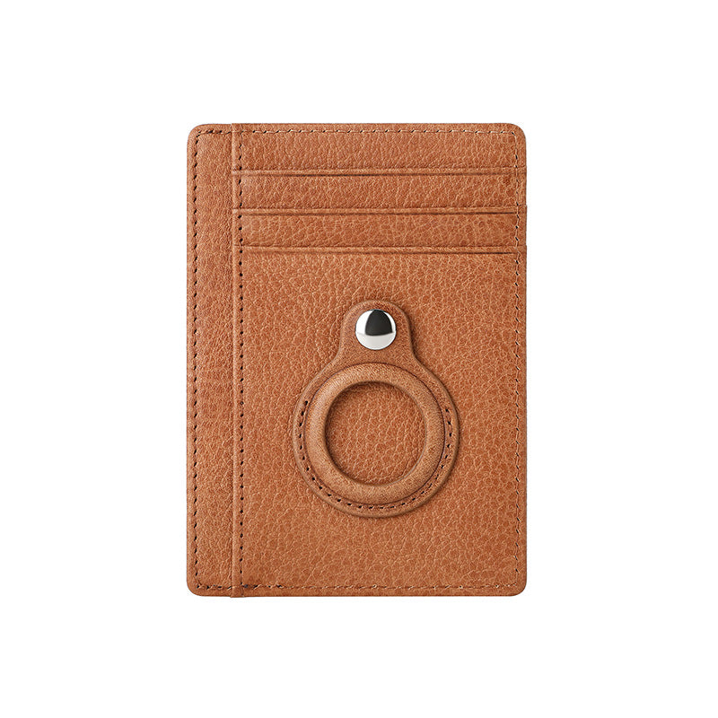 Cartera con tarjetero multifuncional de piel de vaca de primera capa para hombre