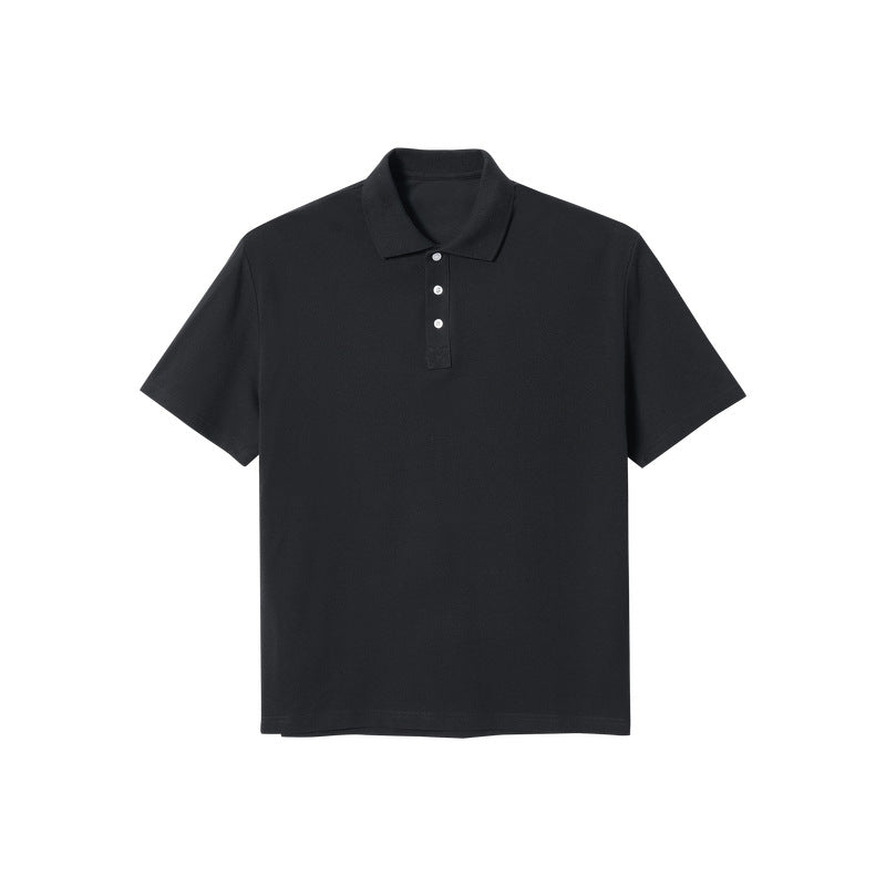 240g Pearl Cotton Short-sleeved Polo Shirt Simple Solid Color