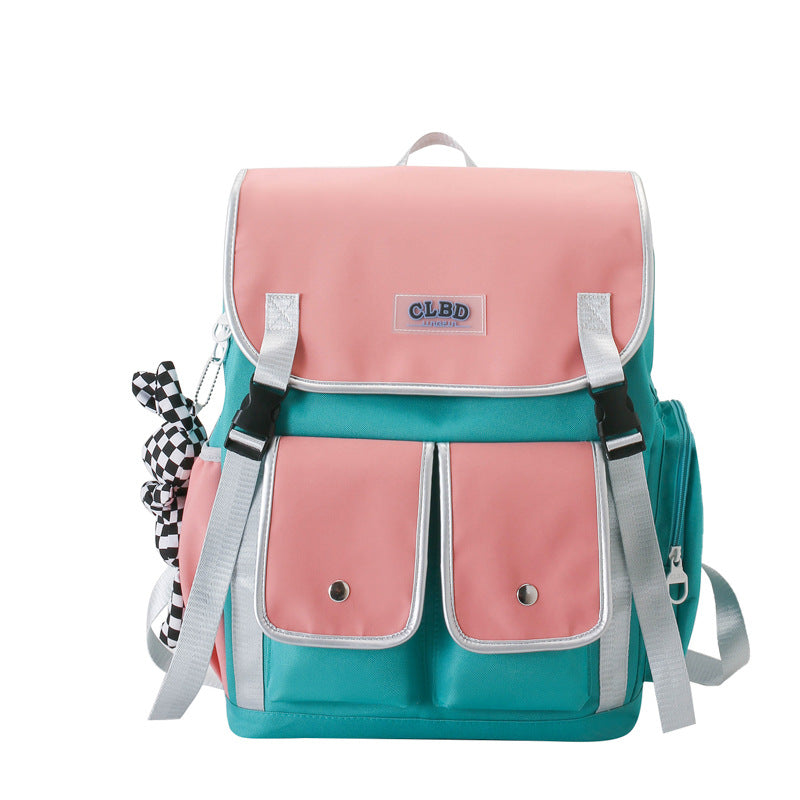 Cartable d'étudiant aux couleurs assorties, Style coréen, polyvalent, grande capacité