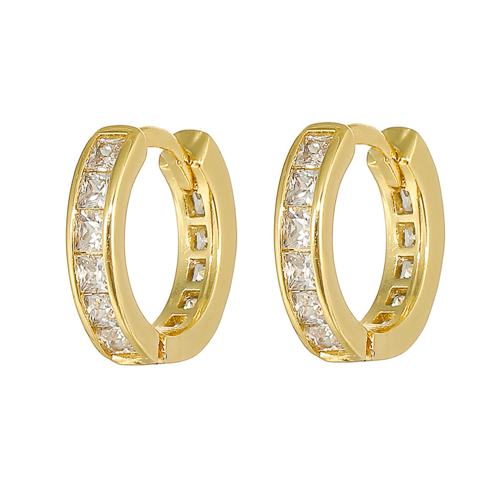 Boucles d'oreilles en or 18 carats plaqué cuivre à la mode, géométriques