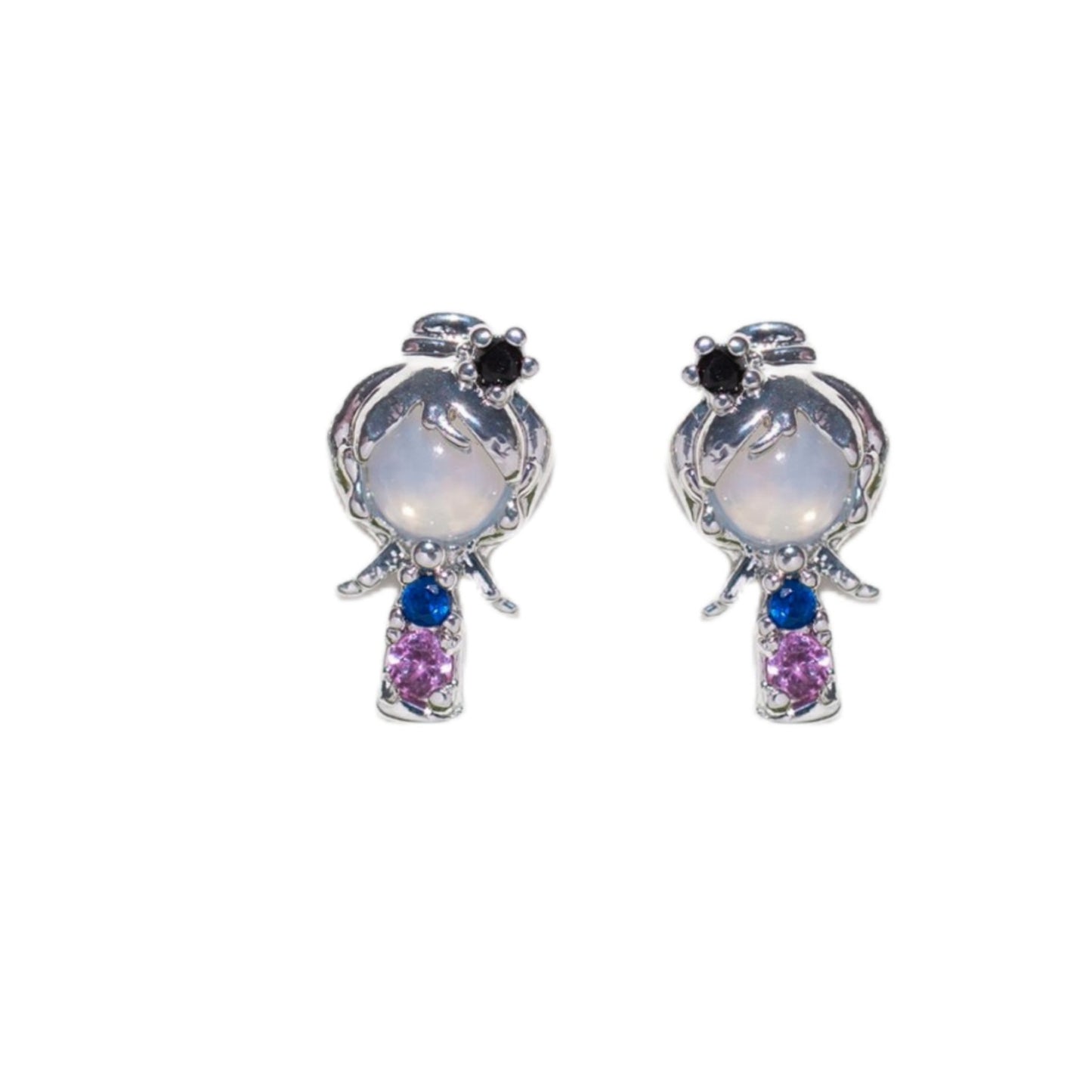 Creative Cartoon Character Micro-inlaid Color Zircon Animal Stud Earrings