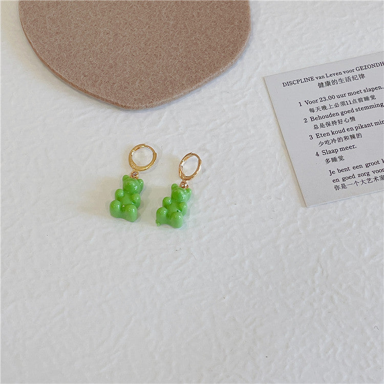 Boucles d'oreilles ours en bonbons colorés de Corée du Sud