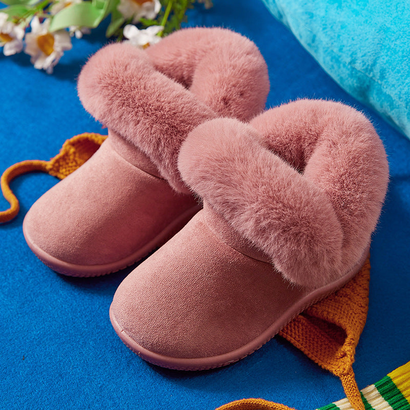 Girls' Snow Boots Children's Non-slip Soft Bottom Cotton Shoes