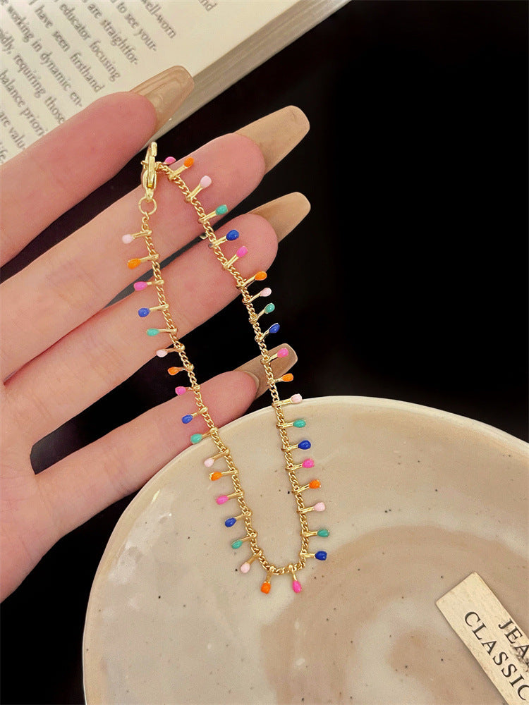Women's Colorful Fashion Enamel Anklet Ornament