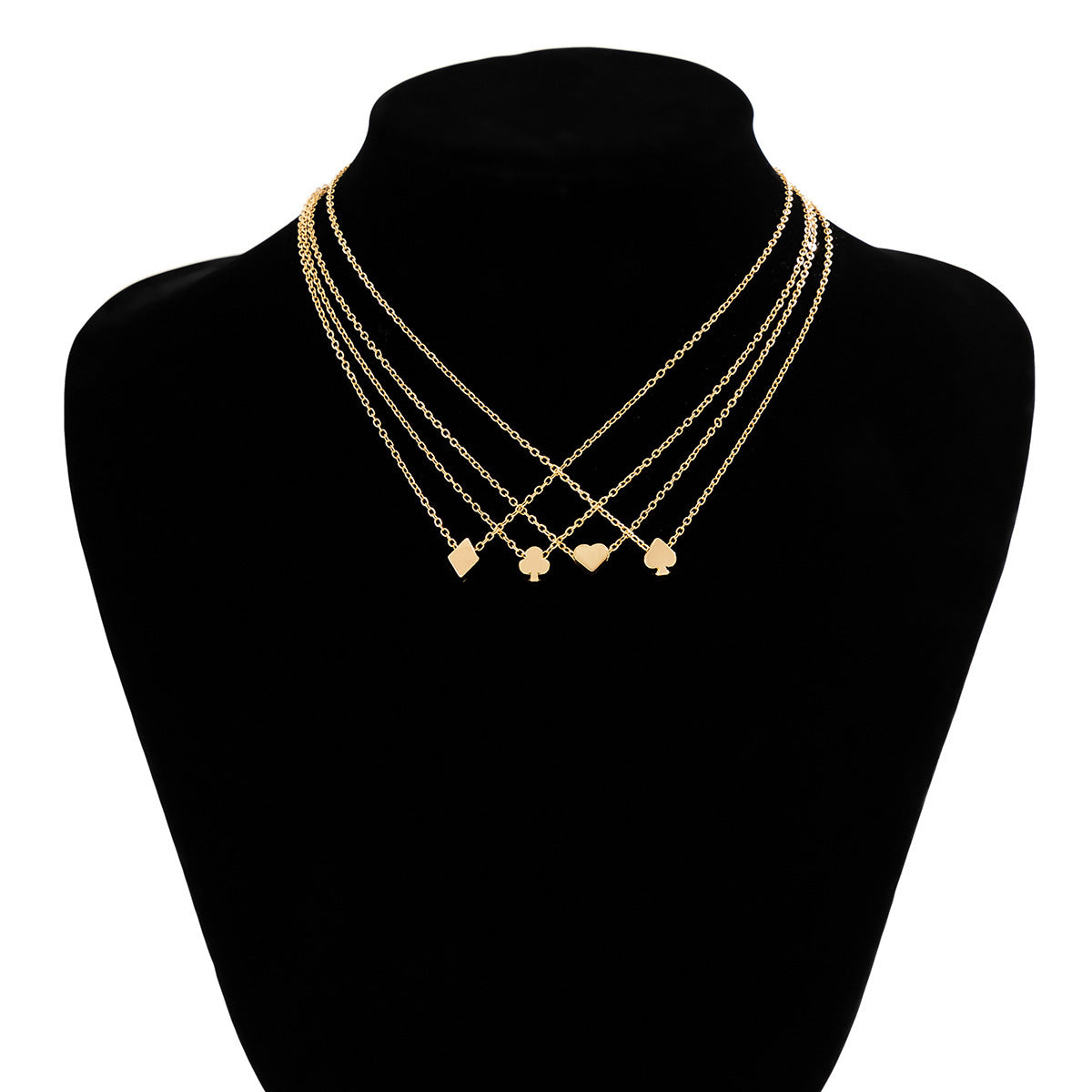 Collier pendentif couleur Poker créatif, costume pour femmes