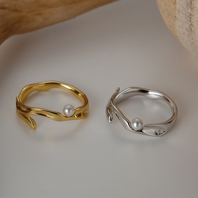 Bague irrégulière simple en argent sterling