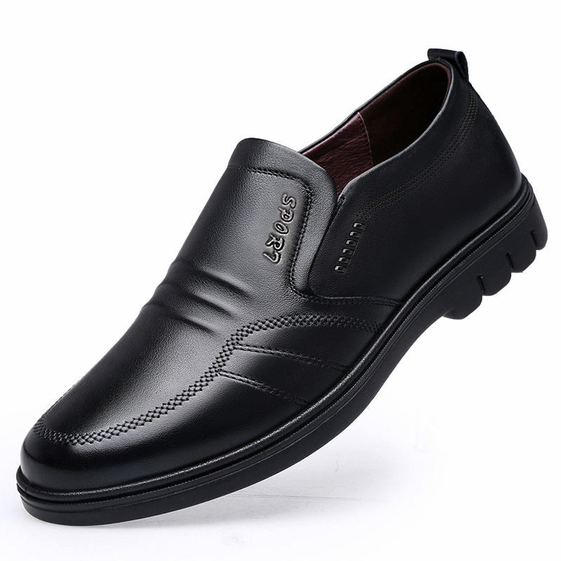 Zapatos casuales de cuero antideslizantes de suela blanda para hombre