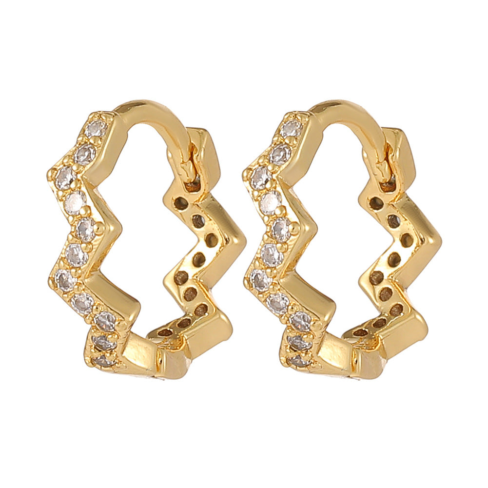 Boucles d'oreilles en or 18 carats plaqué cuivre à la mode, géométriques