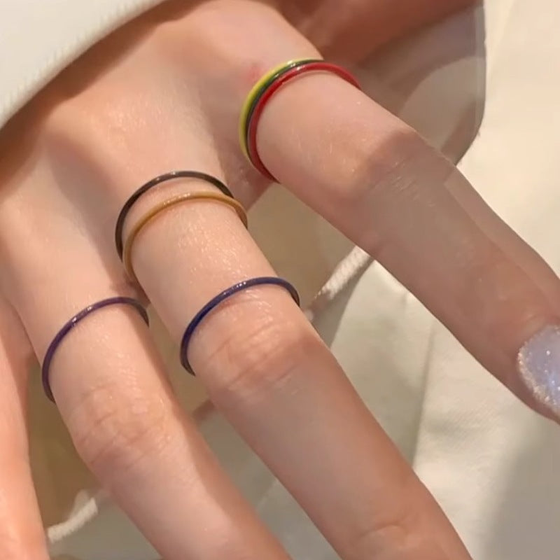 Anillo simple de estilo frío personalizado con diseño de moda
