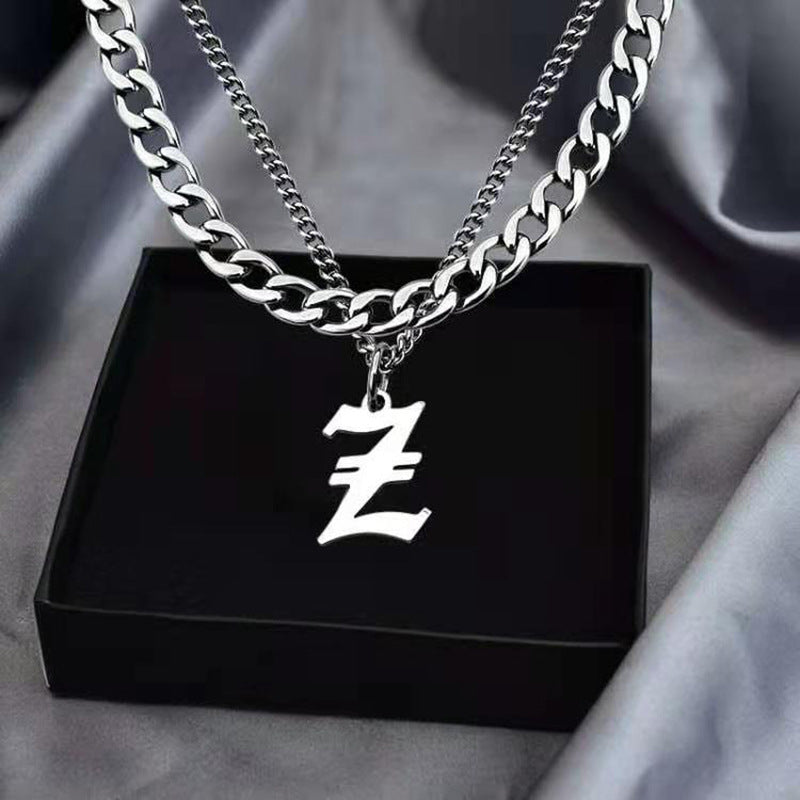 Ins Style Letter Necklace Titanium Steel