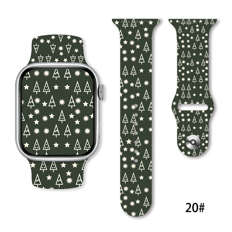 Impression de bracelet en silicone de Noël adaptée