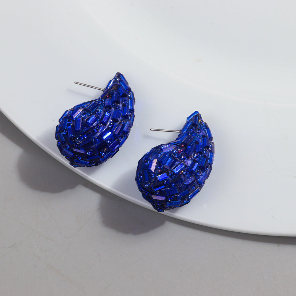 Boucles d'oreilles à tige en métal tendance et entièrement bijoux