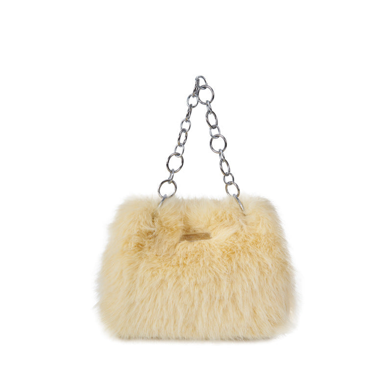 Sac Peluche Mode Femme Imitation Fourrure de Renard