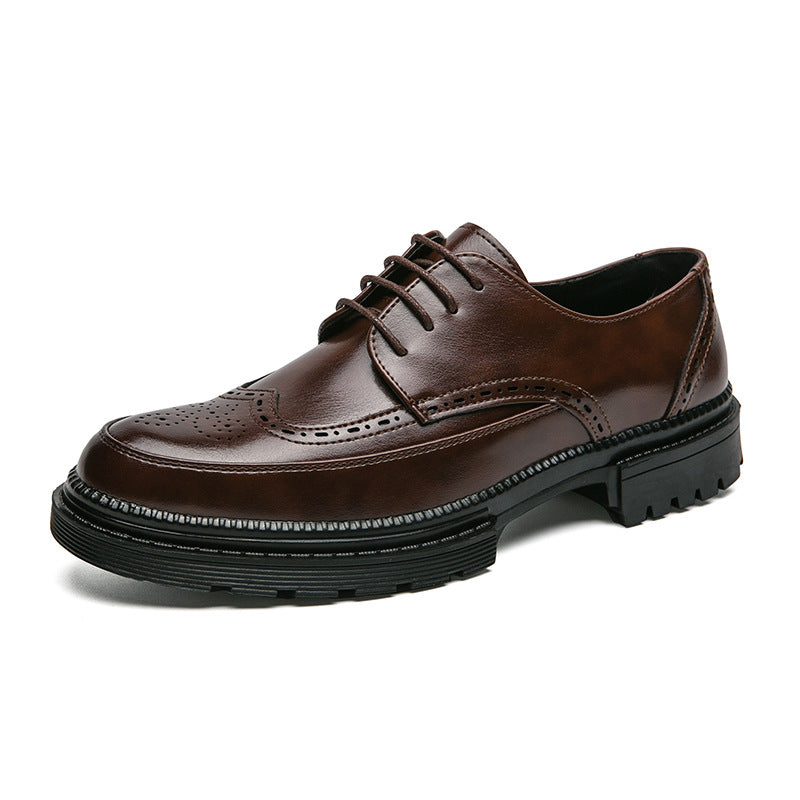 Chaussures Brogue grande taille pour hommes, chaussures en cuir décontractées de style britannique à la mode