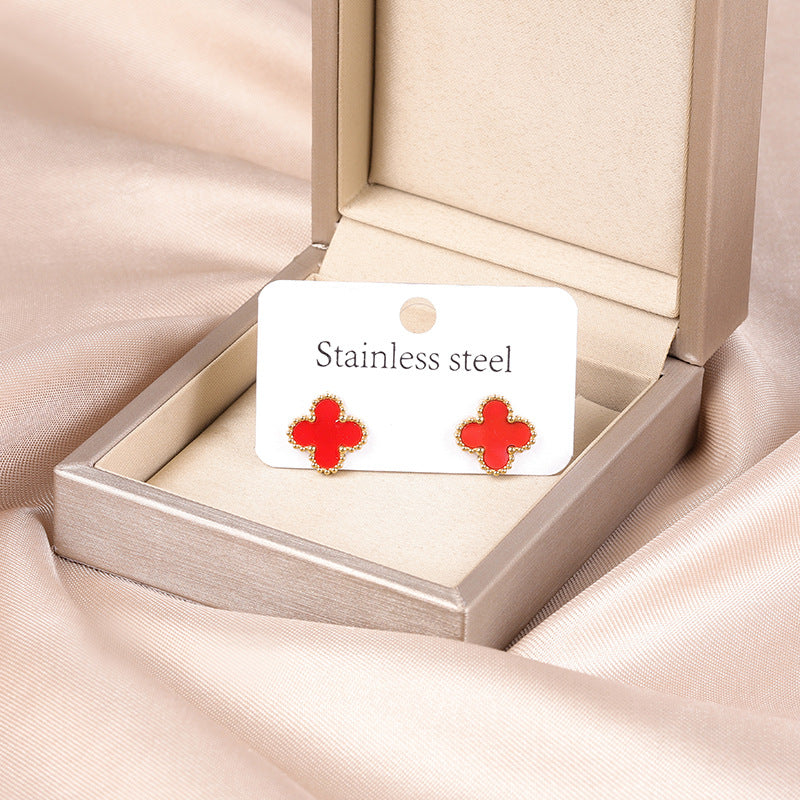 Boucles d'oreilles européennes et américaines en acier titane sans décoloration