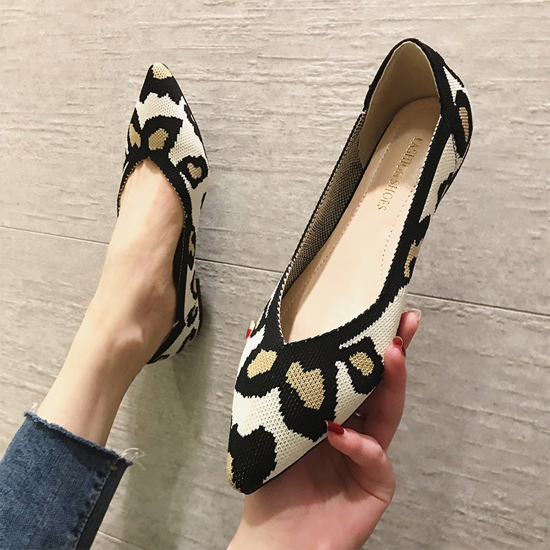 Chaussures de ballet pliables tissées volantes décontractées à la mode pour femmes
