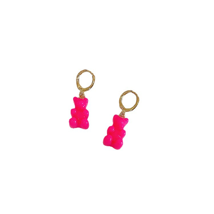 Boucles d'oreilles ours en bonbons colorés de Corée du Sud