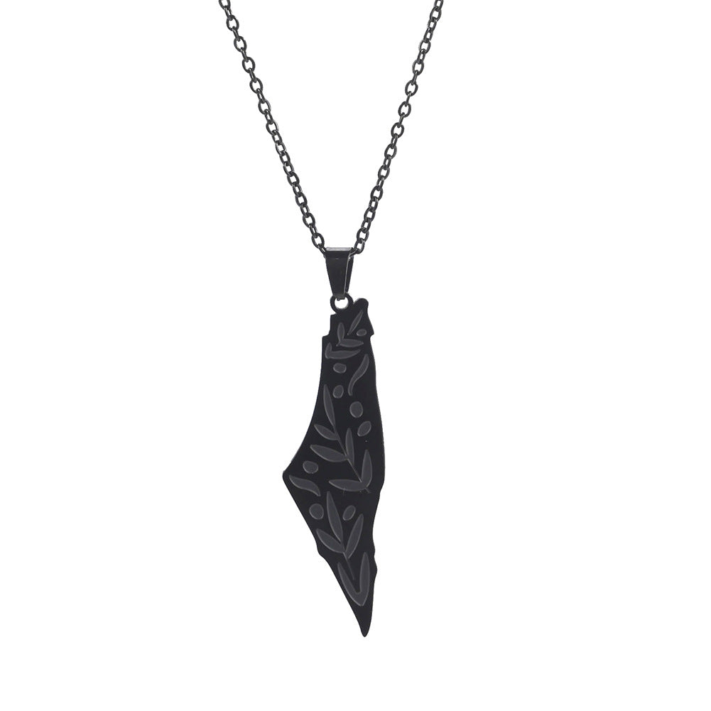 Collier en acier inoxydable avec pendentif à motif végétal poli Double face, ternissement par Corrosion