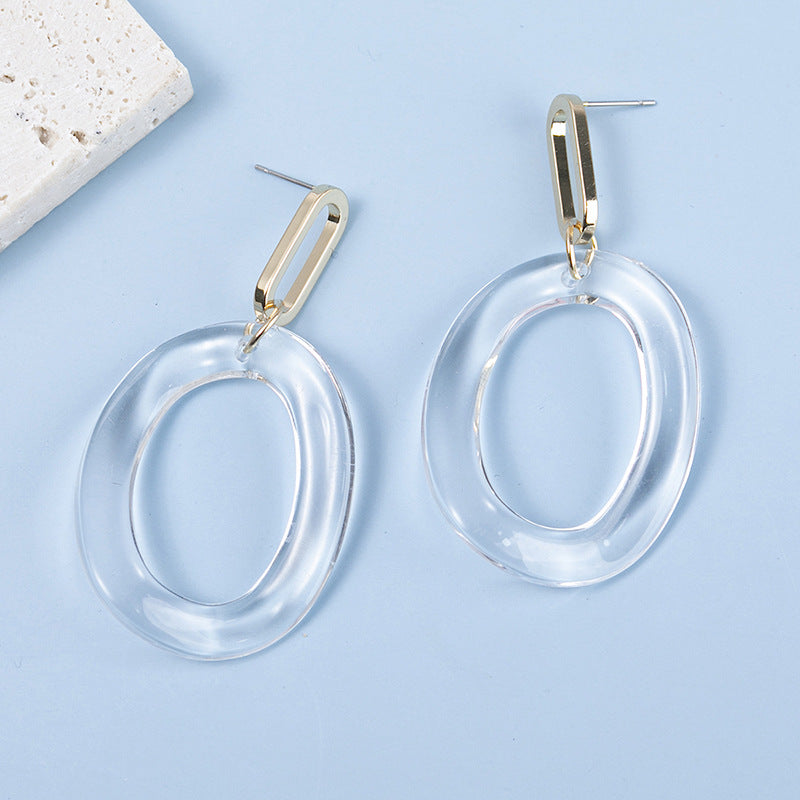 Boucles d'oreilles en résine transparente élégantes à la mode pour femmes