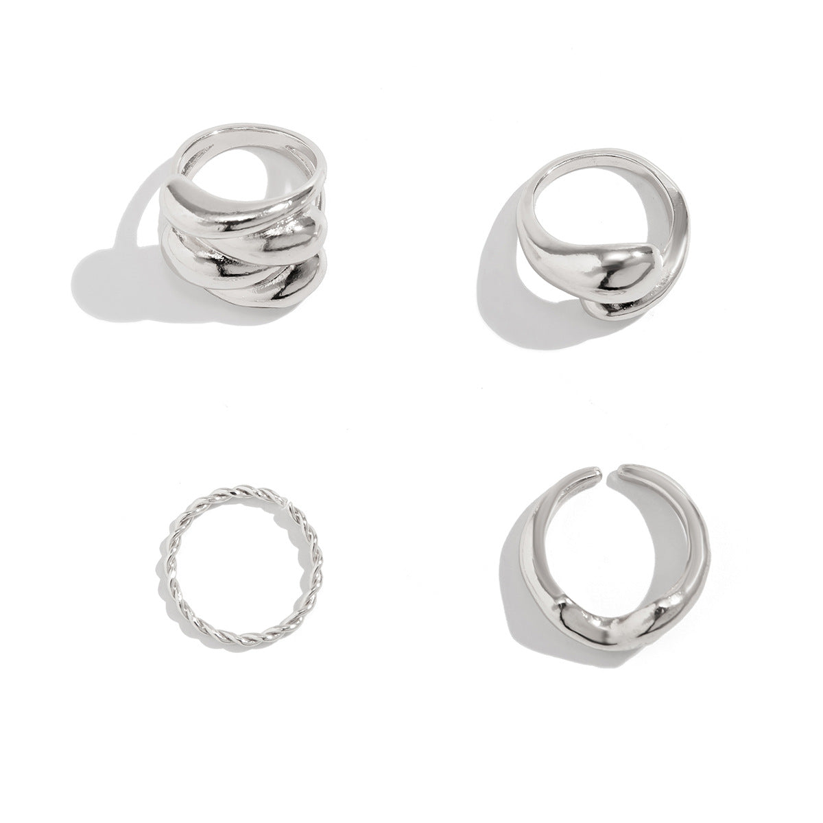 Bague goutte d'eau brillante géométrique au design tendance