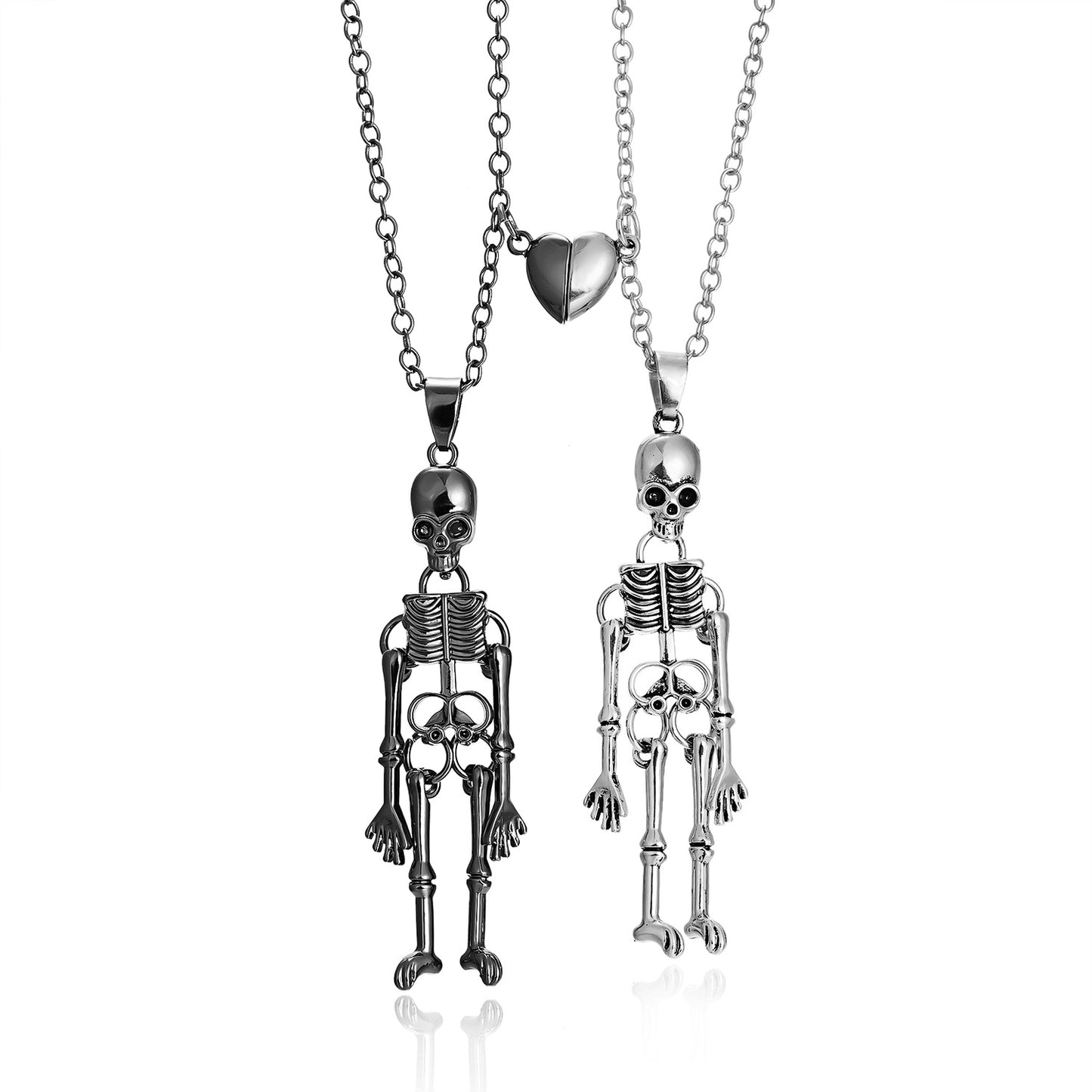 Collier fantôme crâne vintage main dans la main