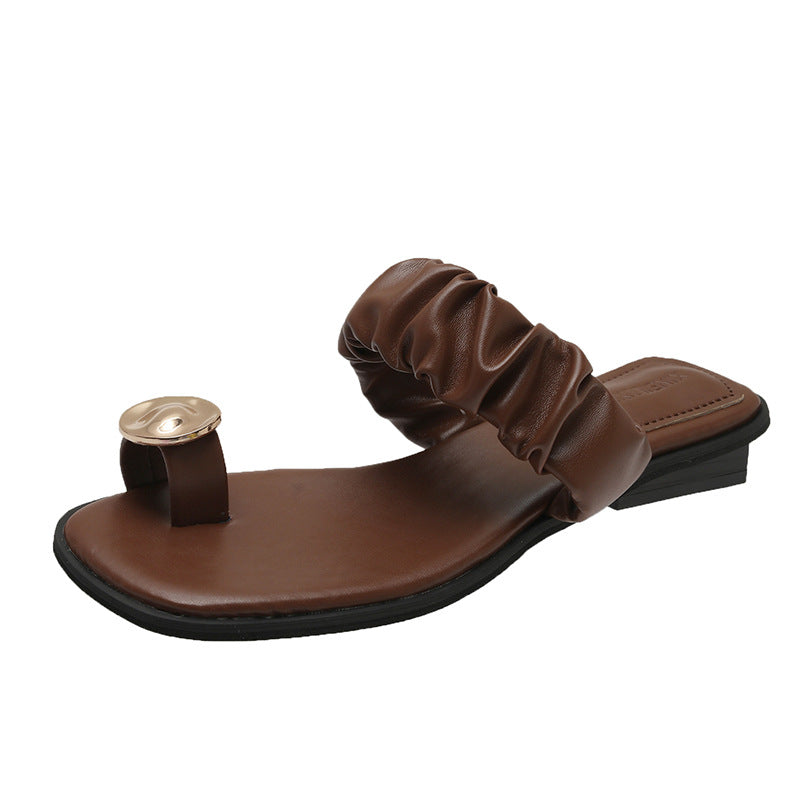 Zapatillas de plataforma con zapatos de playa Muffin de cabeza cuadrada