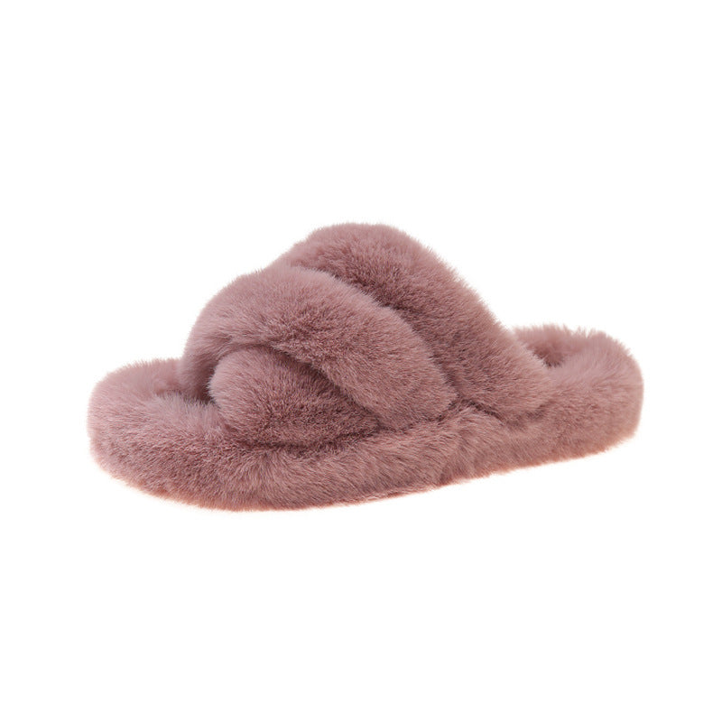 Pantoufles grande taille pour femmes, vêtements d'extérieur, fond épais, trois barres croisées