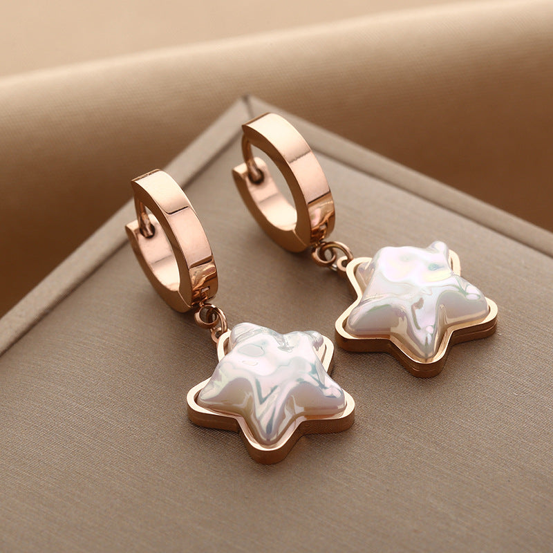 Boucles d'oreilles européennes et américaines en acier titane sans décoloration