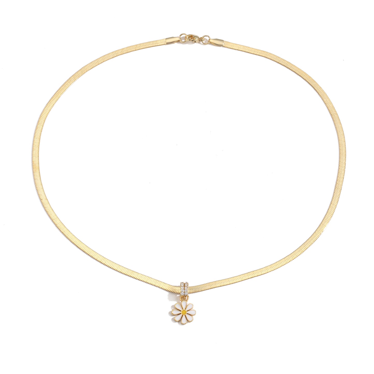 Collier de boucles d'oreilles en forme de goutte d'huile, petit chrysanthème
