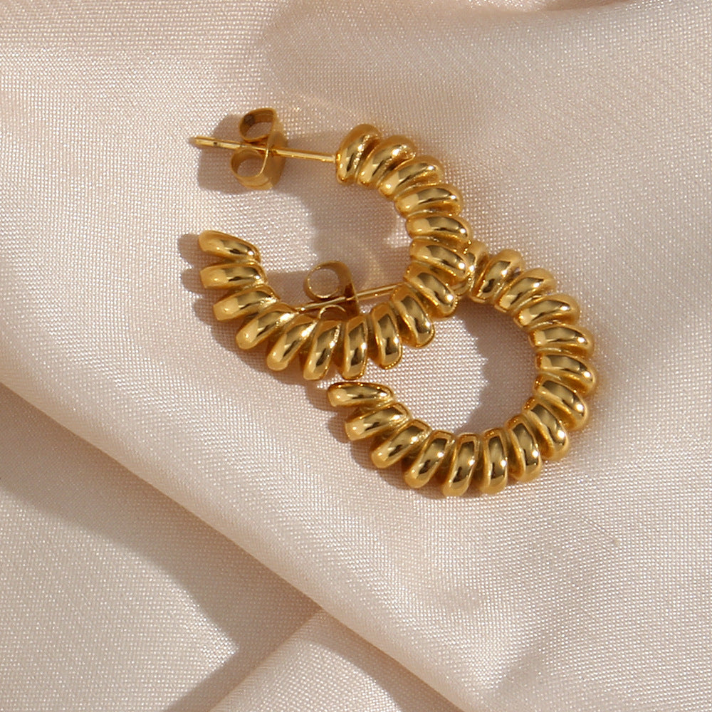 Boucles d'oreilles torsadées Brynlee en acier inoxydable