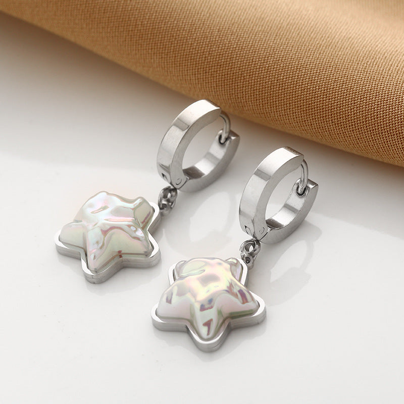Boucles d'oreilles européennes et américaines en acier titane sans décoloration