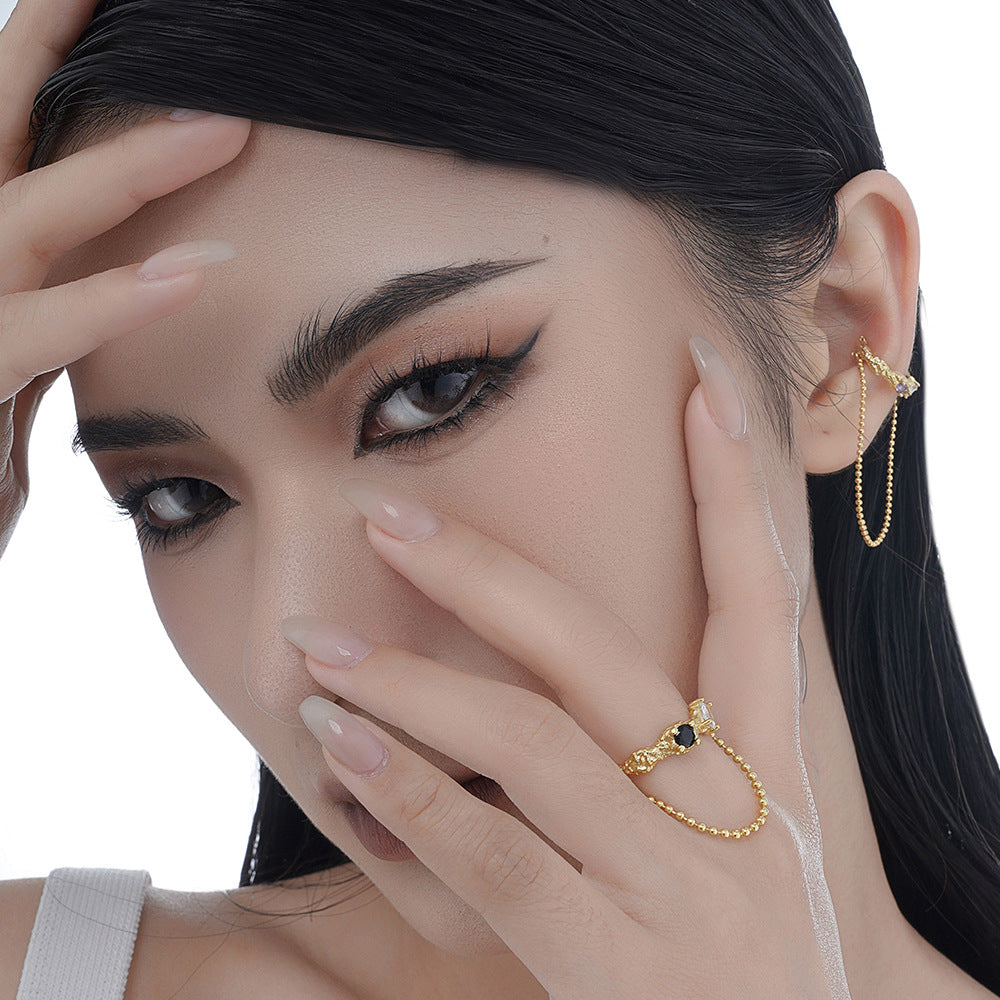 Fashion Texture Chain Ring Female