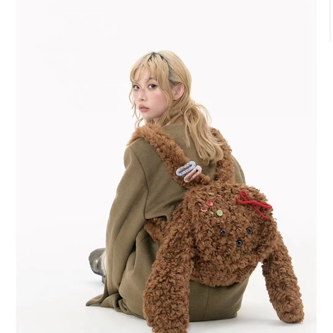 Nouveau Sac à dos mignon en peluche de grande capacité pour femmes