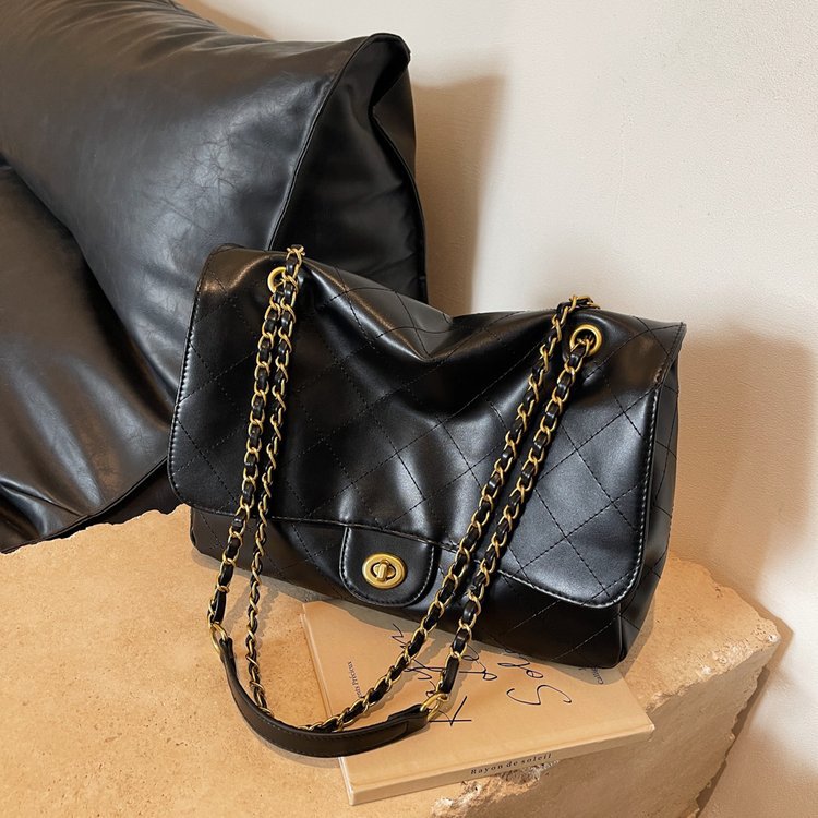 Sac à chaîne en losange rétro Simple de grande capacité, sacoche sous les bras