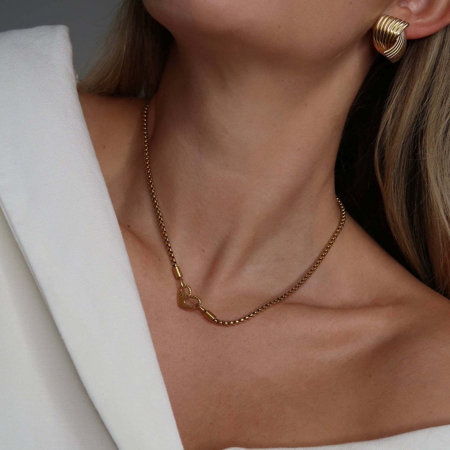 Colgante de collar de corazón de acero inoxidable