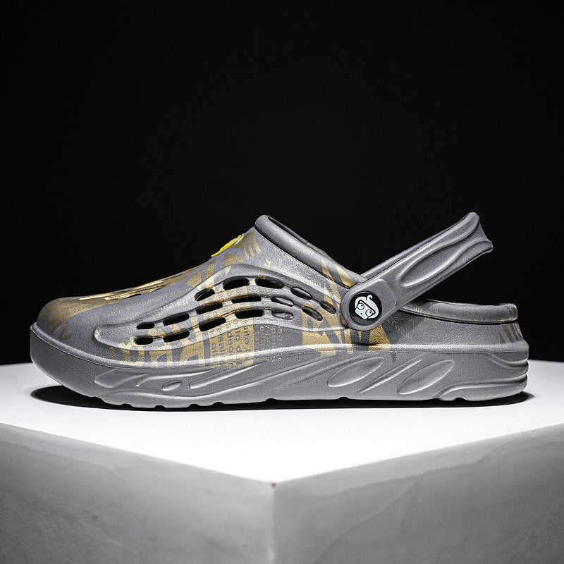 Zapatos con agujeros para hombre, zapatillas de talla grande, puntera