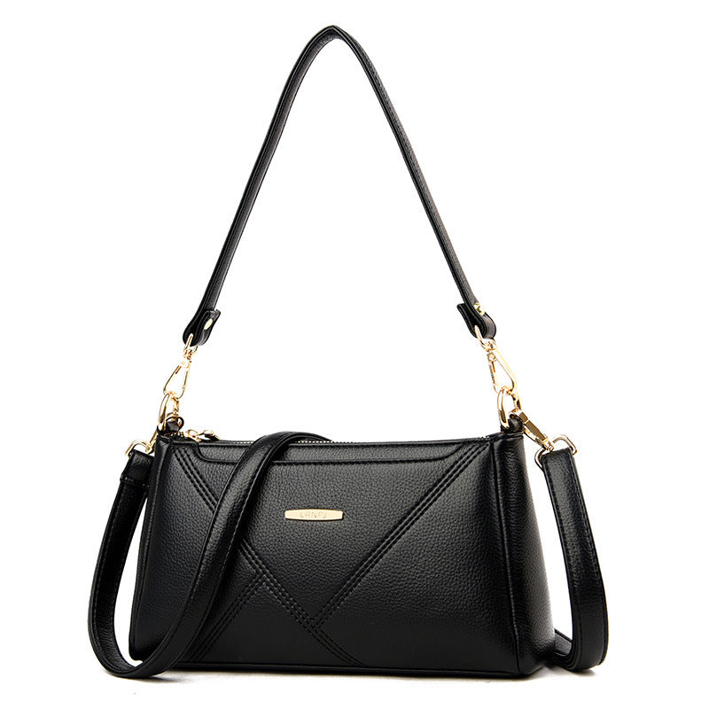 Sac à bandoulière en cuir souple Texture Fashion Lady