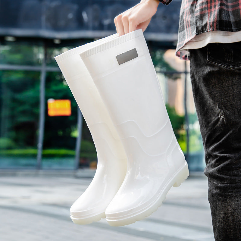 Botas de goma de tubo alto para hombre, ropa exterior, moda