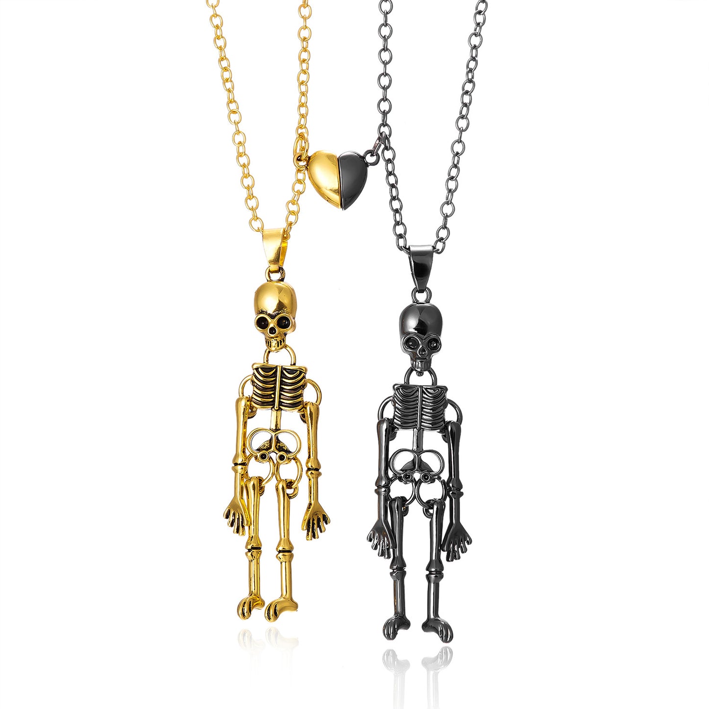 Collier fantôme crâne vintage main dans la main