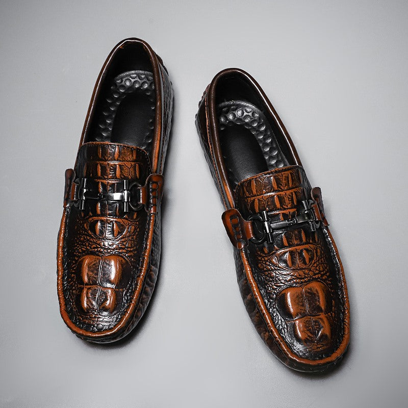 Gommino motif Crocodile chaussures pour hommes chaussures d'affaires respirantes